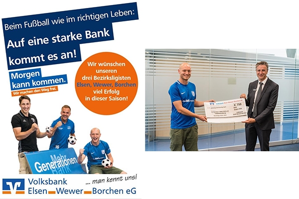 Großer Dank an die Volksbank Elsen-Wewer-Borchen Großer Dank an die Volksbank Elsen-Wewer-Borchen
