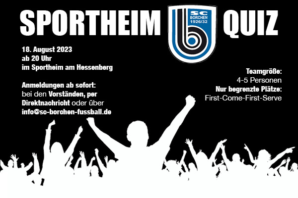 Sportheim-Quiz am 18. August Sportheim-Quiz am 18. August